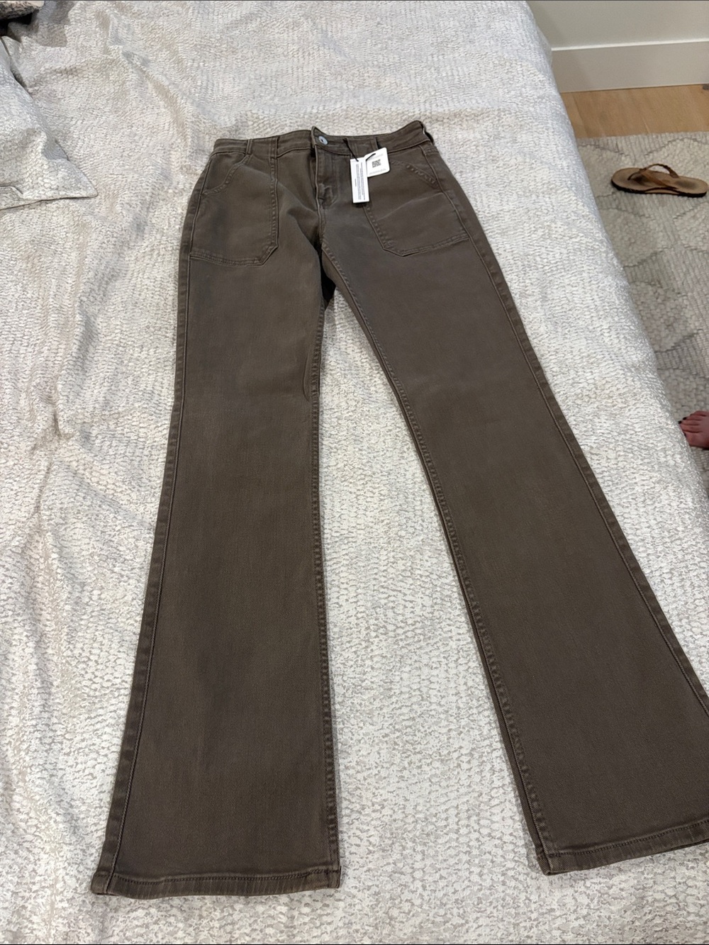 Sanctuary Brown Flared High-Rise Jeans
